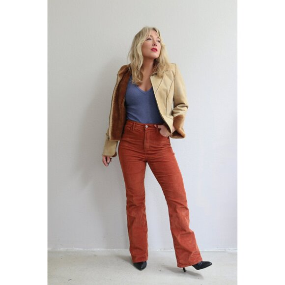 2000's Y2K Vintage Guess Faux Fur & Suede Jacket  // Women's Small to Medium 90s - Picture 7 of 10